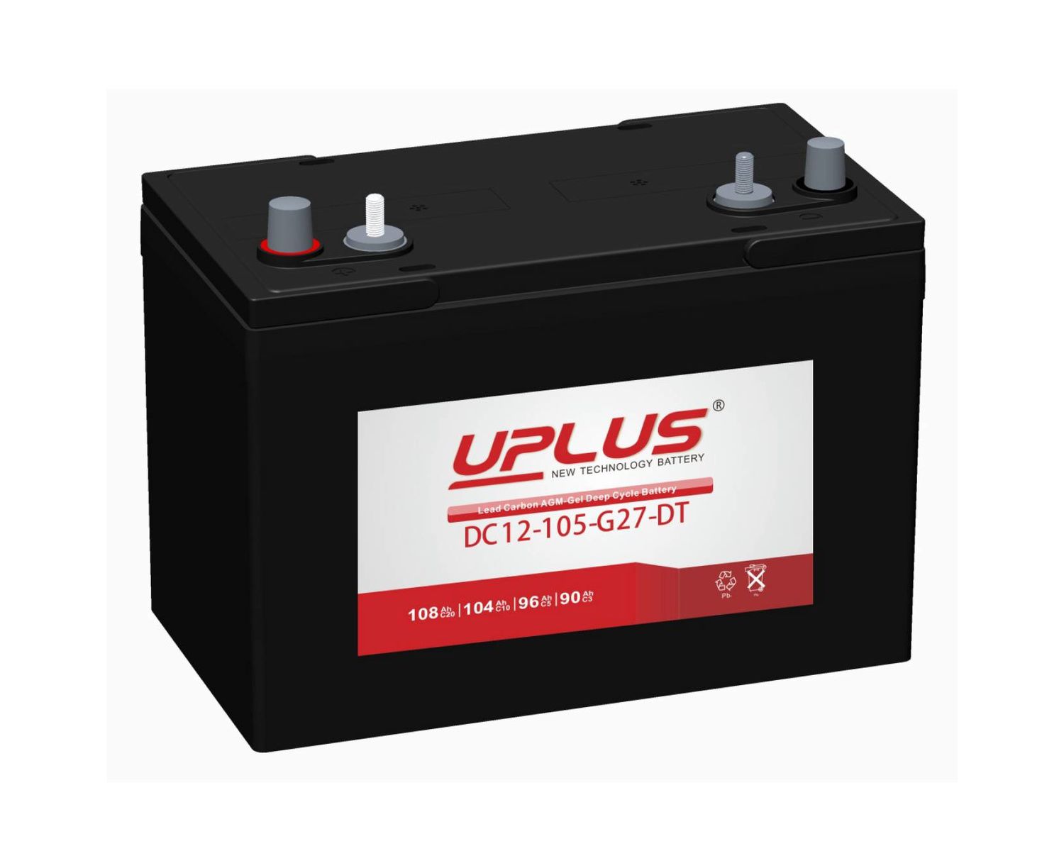 UPLUS Batterie AGM CARBONE 108Ah - Batteries - BigShip Accastillage -  Accessoires pour bateaux