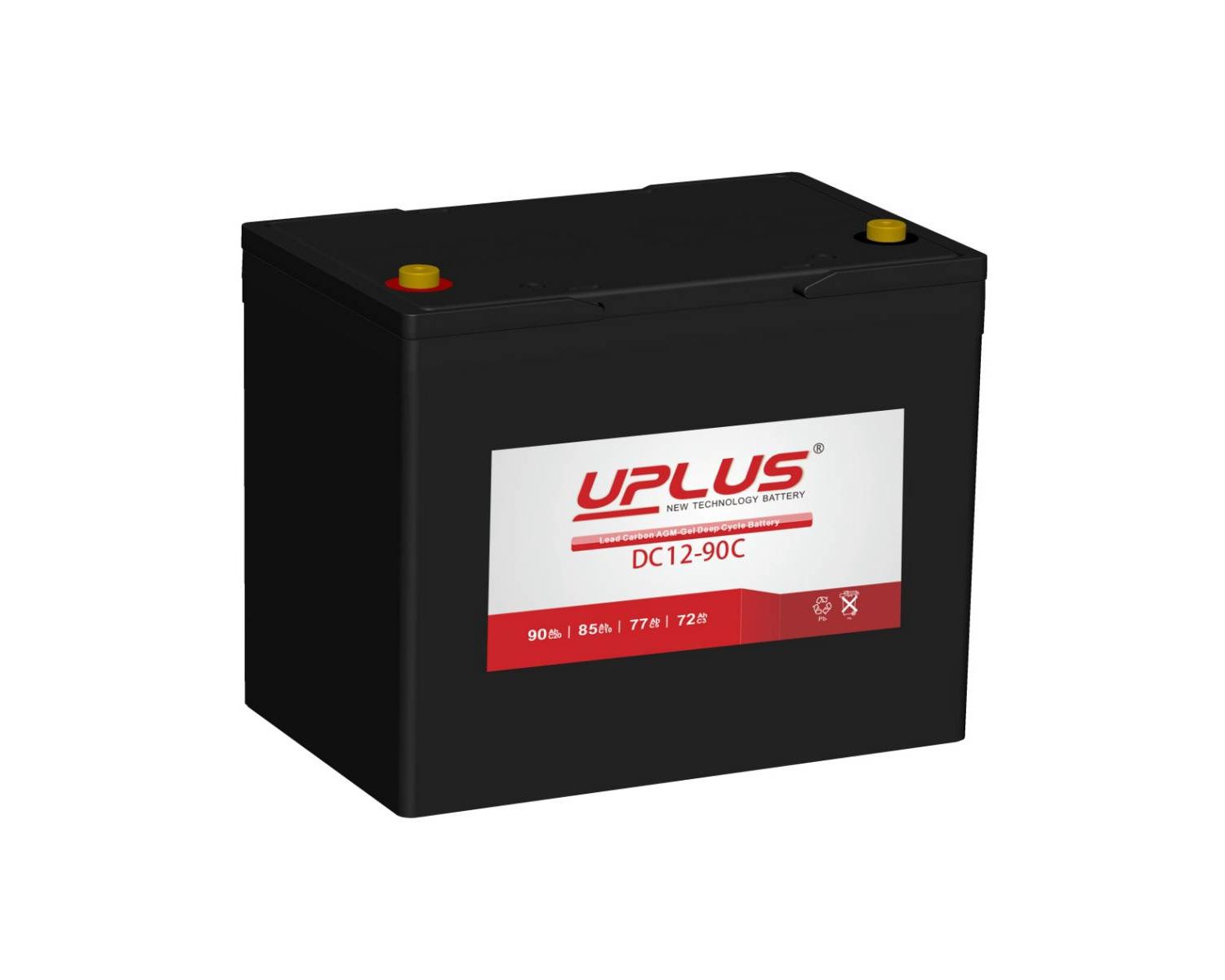 UPLUS Batterie AGM CARBONE 90Ah - Batteries - BigShip Accastillage -  Accessoires pour bateaux
