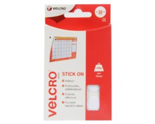 VELCRO® Pastille adhésive auto-agrippante blanc Ø16mm (x16)