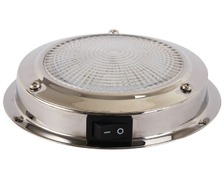 Plafonnier LED inox Ø ext. 110mm Ø verre 93mm