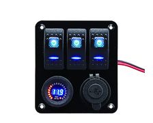 BIGSHIP Tableau électrique 12V 3 inter. LED +USB+voltmètre