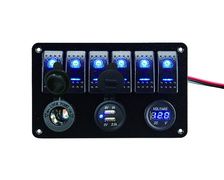 BIGSHIP Tableau électrique 12V 6 inter. LED +USB+voltmètre