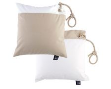 MARINE BUSINESS Lot de 2 coussins waterproof sable/blanc