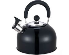 Bouilloire inox à sifflet métallisée noir 2,5 L