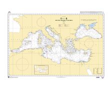 SHOM 7081 Carte À Plat :  Mer Mediterranee Et Mer Noire