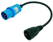 Adaptateur 230V-10/16A CEI/USE fiche mâle P17 et prise