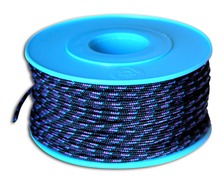 MEYER Garcette Racing noir liseré violet et bleu Ø2mm lg 20m