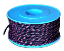 MEYER Garcette Racing noir liseré rouge et bleu Ø2mm lg 20m