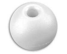 Boule d'arrêt de drisse 17mm/5mm blanc les 5