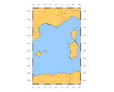 SHOM 7014 à plat îles Baléares à la Corse et à la Sardaigne