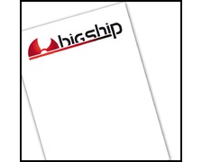 Autocollant-transfert logo Bigship police noire 25x6cm