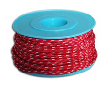 MEYER Garcette Racing rouge liseré blanc et bleu Ø3mm lg 10m