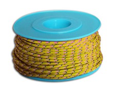 MEYER Garcette Racing jaune liseré rose et bleu Ø3mm lg 10m