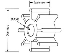 JABSCO Turbine Ø51 mm ep 22mm 17486-0001