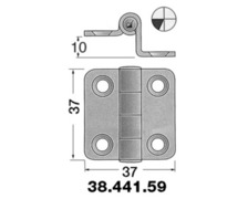 BIGSHIP Charnière inox déportée 37x37mm