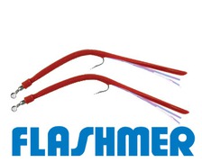 FLASHMER Anguillons caoutchouc 3/0 rouge les 2