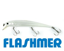 FLASHMER Poisson nageur Megaflash 115mm blanc nacre