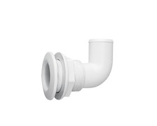 NUOVA RADE Sortie de coque blanche coudée Ø50mm - tuyau Ø38