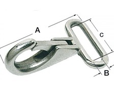OSCULATI Mousqueton inox à oeil plat à sangler