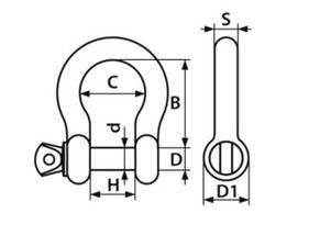 Manille lyre galva fixation & décoration 