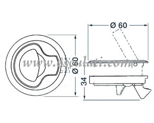 OSCULATI Lève plancher et fermeture sabords avec poignée à r
