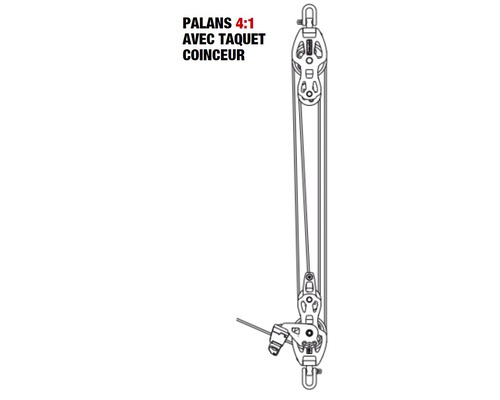 SELDEN Palan 6:1 à friction Ø50mm + cordage Ø10mm x 30m