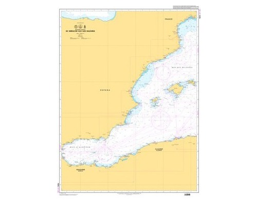 SHOM 7015 à plat De Gibraltar aux îles Baléares