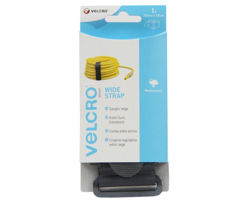 VELCRO® Sangle large ajustable noir 50mm x 92cm