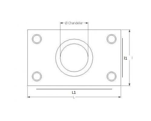 OSCULATI Embase chandelier droite pour rail