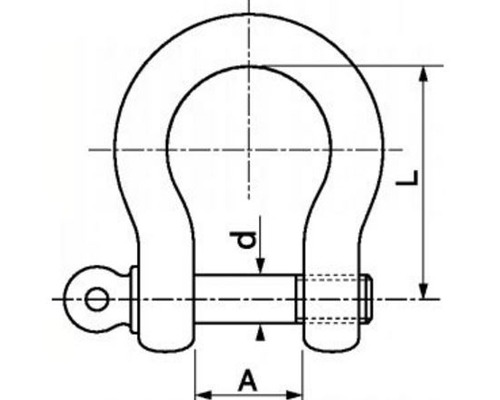 BIGSHIP Manille lyre marquée galvanisée à chaud Ø8mm les 2