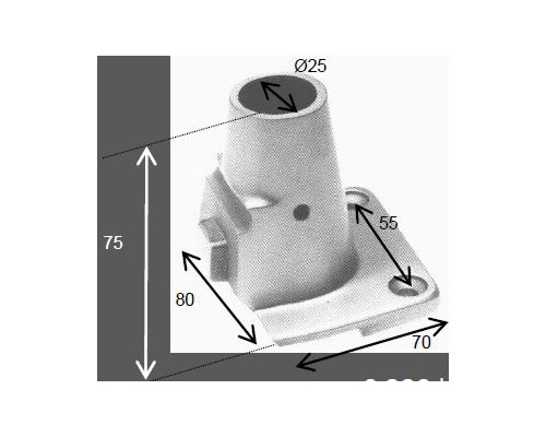 DAMADE Embase de chandelier aluminium pour tube Ø25mm