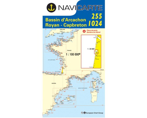 NAVICARTE Carte n°255-1024 Bassin d’Arcachon-Royan-Cap Breto