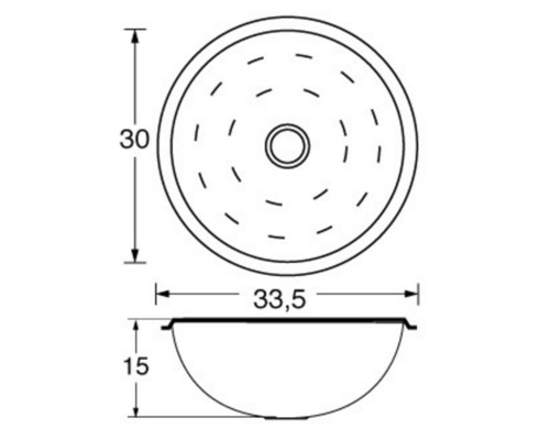 BARKA Evier hémisphérique inox poli miroir Ø300 mm h 150 mm