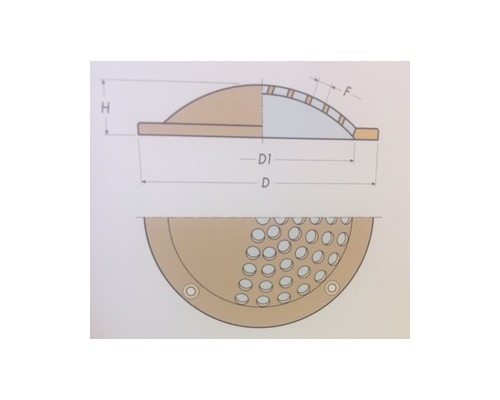 GUIDI Crépine ronde Trouée Ø60mm VRAC