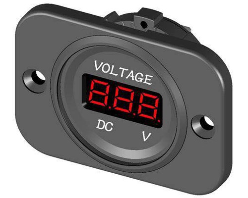 Voltmètre numérique DEL encastrable - 12 VCC