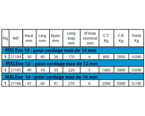 WICHARD MXLEvo 10 fixation loop textile