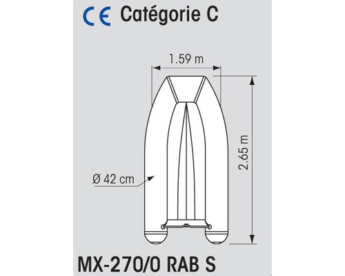 PLASTIMO Annexe YACHT simple fond alu 2,70m PVC