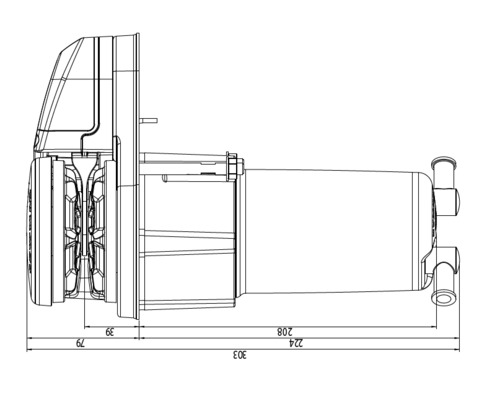 LEWMAR Kit VX1 300W 12V barb. mixte Ø8 mm + poupée