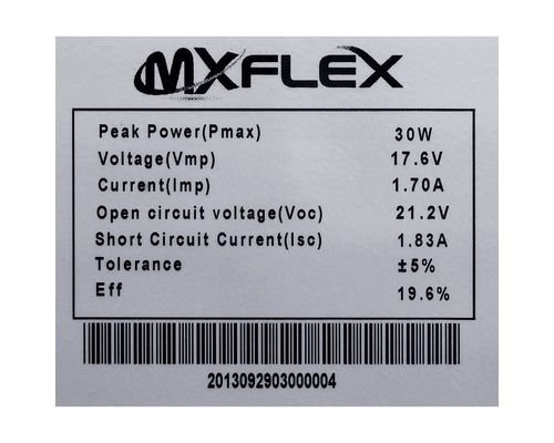 MX FLEX Panneau solaire 12V Protect 30Wc Back Contact