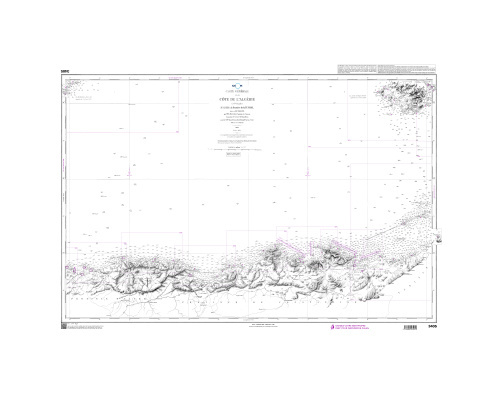 SHOM 3405 à plat D'Alger à la frontière de Tunisie