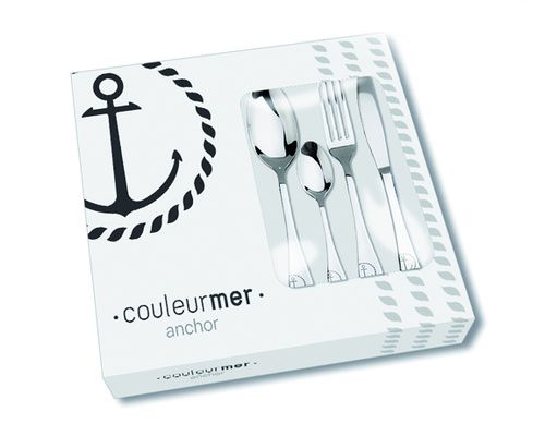 ANCHOR Ensemble de 24 couverts inox