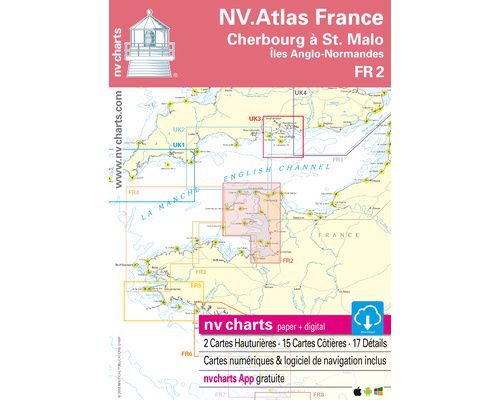 NV Charts Atlas de Cherbourg à St. Malo/îles Anglo-Norm FR2
