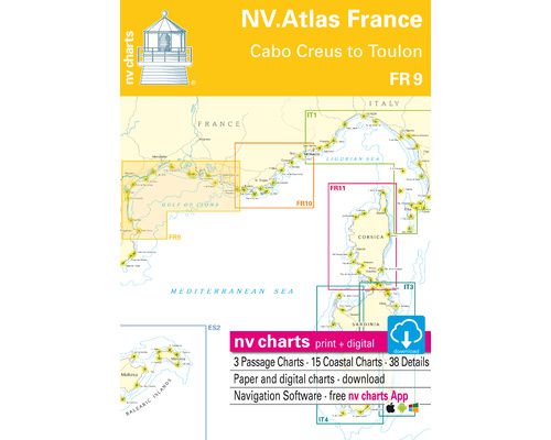 NV Charts Atlas de Cabo Creus à Toulon FR9