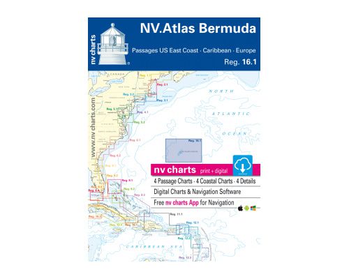 NV Charts ATLAS Bermuda, USEast Coast, Caribbean, Europe16.1
