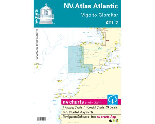 NV Charts ATLAS Atlantic Vigo to Gibraltar ATL 2