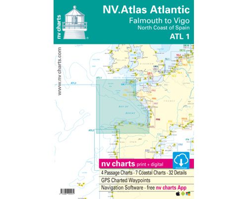 NV Charts ATLAS Atlantic Falmouth to Vigo ATL1