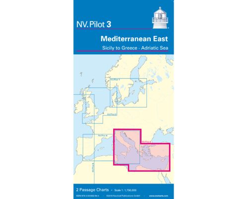 NV CHARTS Pilot 3 Carte marine Hauturière Mediterranée Est