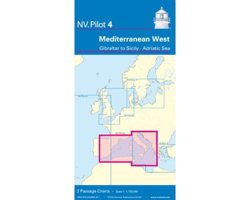 NV CHARTS Pilot 4 Carte marine hauturière Méditerranée Ouest