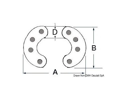 OSCULATI Maillon à river 8 goujons Ø6mm inox 316