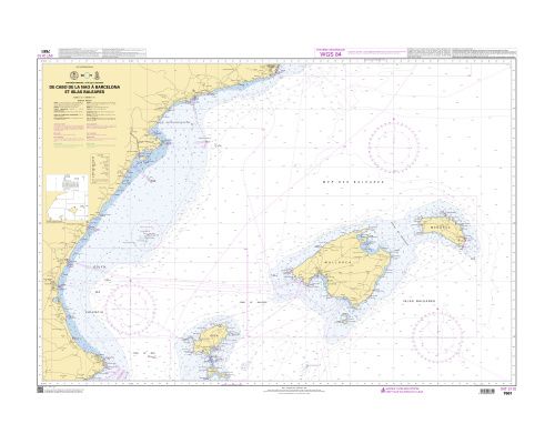 SHOM 7661 à plat de Cabo de la Nao à Barcelona et Islas Bale